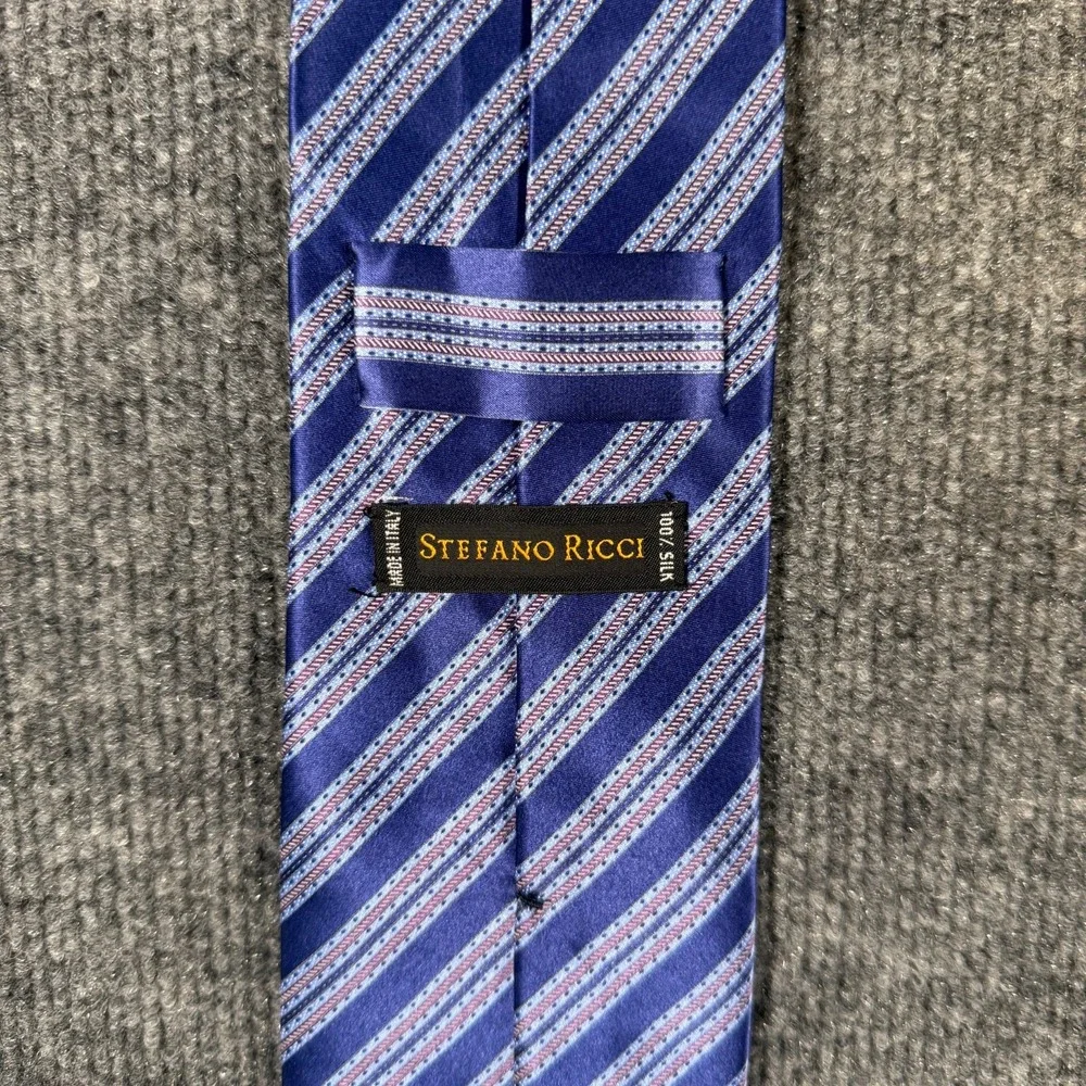 Stefano Ricci Purple Blue Floral Silk Men Tie 3.5